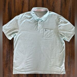 Vineyard Vines Edgartown Men's White and Mint Green Striped Polo Shirt Size L